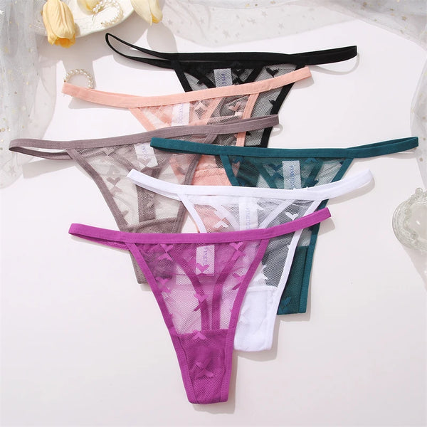 4PC Low Waist Women Sexy Lace Thong