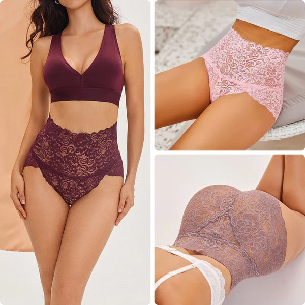 High Waist Underpants Lace Floral Panties