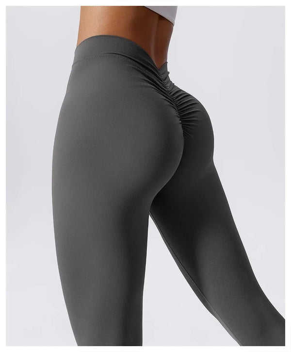 V-Waist Fitness Hip Lift Honey Peach Leggings