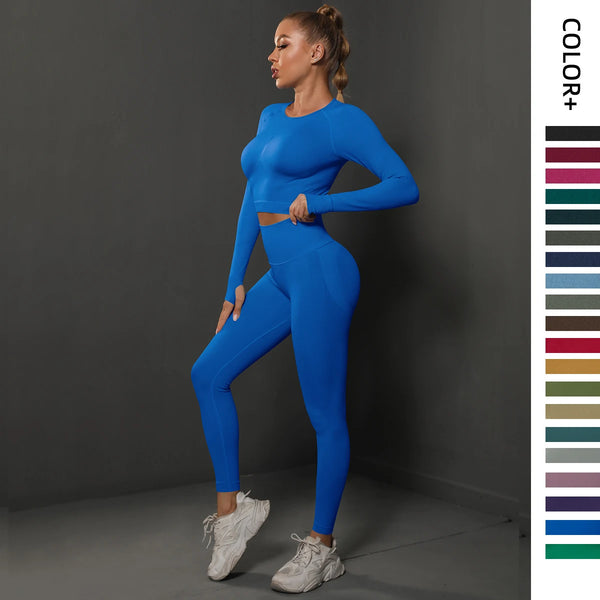 2Pcs Women Seamless Gym Suits