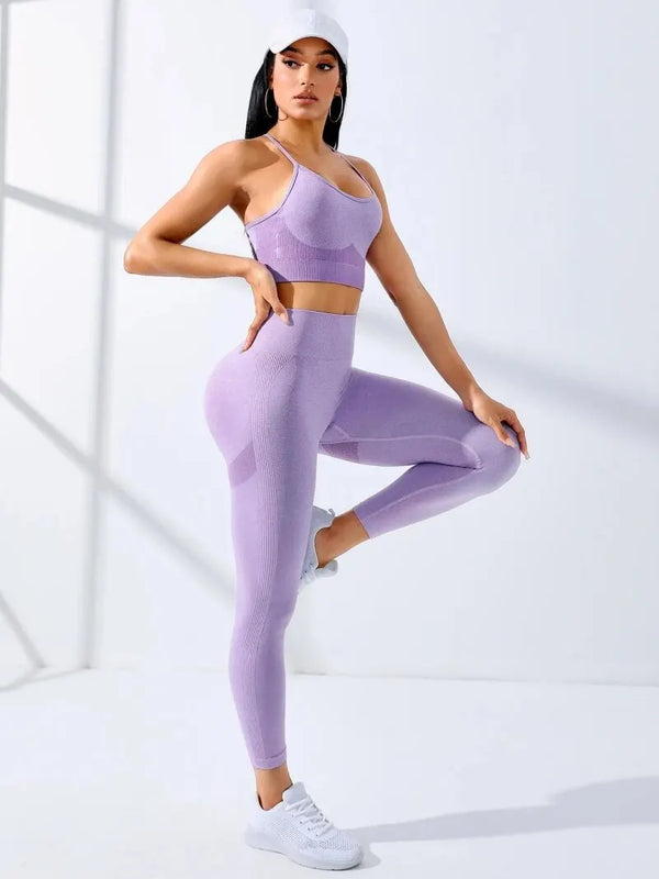 2 Pieces Women's Tracksuit Seamless Fitness set